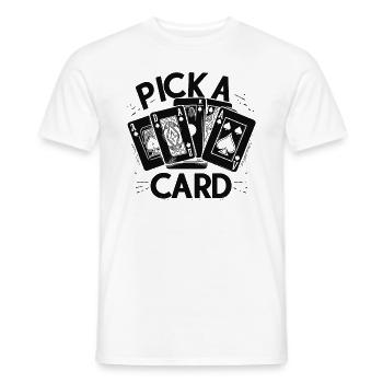 Choisissez une carte - cadeau magique pour les magiciens - T-shirt homme - blanc - Devant - AI Model Male 178 dark (178cm)