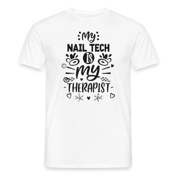 My Tech Nail Is My Therapist Nail Art - Men's T-Shirt - white - Front - AI Model Male 178 dark (178cm)