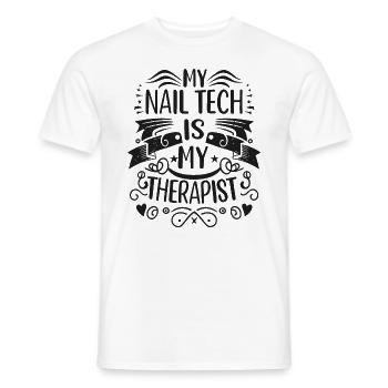 My Tech Nail Is My Therapist Nail Art - Men's T-Shirt - white - Front - AI Model Male 178 dark (178cm)