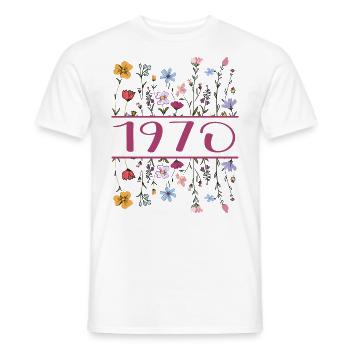 1970 Legendary Since 1970 Birthday 1970 Women - Men's T-Shirt - white - Front - AI Model Male 178 dark (178cm)