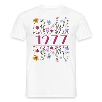 1977 Légendaire Depuis 1977 Anniversaire 1977 Femmes - T-shirt homme - blanc - Devant - AI Model Male 178 dark (178cm)