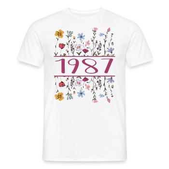 1987 Legendär Seit 1987 Geburtstag 1987 Frauen - Männer T-Shirt - Weiß - Vorne - AI Model Male 178 dark (178cm)