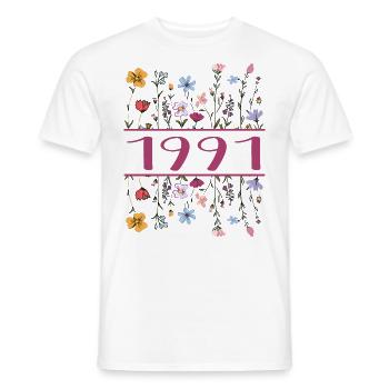 1991 Legendär Seit 1991 Geburtstag 1991 Frauen - Männer T-Shirt - Weiß - Vorne - AI Model Male 178 dark (178cm)