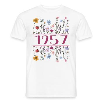 1957 Legendary Since 1957 Birthday 1957 Women - Men's T-Shirt - white - Front - AI Model Male 178 dark (178cm)