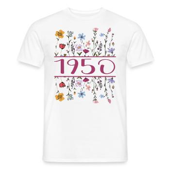 1950 Legendary Since 1950 Birthday 1950 Women - Men's T-Shirt - white - Front - AI Model Male 178 dark (178cm)