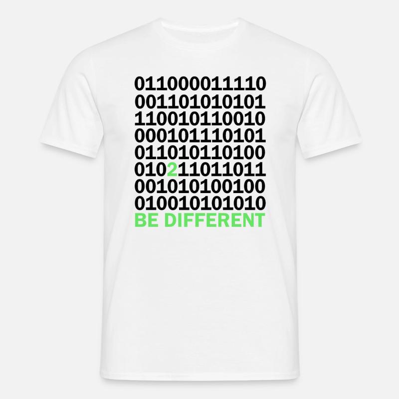 Be Different Binary Code Nerd Gift - Men's T-Shirt - white