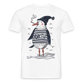 Moin Möwe Matrose Kapitän Seemann Nordsee Ostsee - Männer T-Shirt - Weiß - Vorne - AI Model Male 178 dark (178cm)