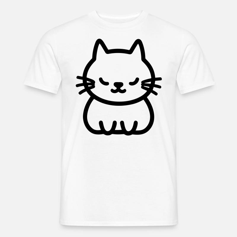 Katze - Männer T-Shirt - Weiß