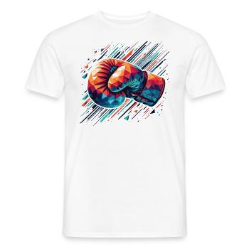 colorful boxing glove Polygon Style - Men's T-Shirt - white - Front - AI Model Male 178 dark (178cm)