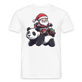 Panda Père Noël Dessin animé - T-shirt homme - blanc - Devant - AI Model Male 178 dark (178cm)