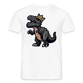 Dinosaur T-Rex Cartoon Crown - Men's T-Shirt - white - Front - AI Model Male 178 dark (178cm)