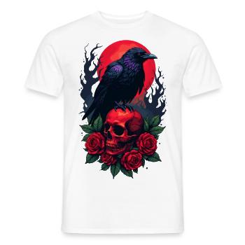 Corbeau majestueux - T-shirt homme - blanc - Devant - AI Model Male 178 dark (178cm)