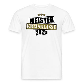 Meister Kreisklasse 2025 Aufstiegstrikot - Männer T-Shirt - Weiß - Vorne - AI Model Male 178 dark (178cm)