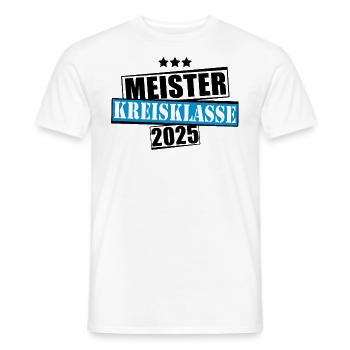 Meister Kreisklasse 2025 Aufstiegstrikot - Männer T-Shirt - Weiß - Vorne - AI Model Male 178 dark (178cm)