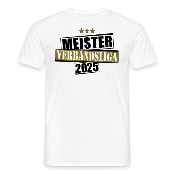 Meister Verbandsliga 2025 Aufstiegstrikot - Männer T-Shirt - Weiß - Vorne - AI Model Male 178 dark (178cm)