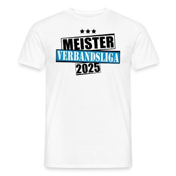 Meister Verbandsliga 2025 Aufstiegstrikot - Männer T-Shirt - Weiß - Vorne - AI Model Male 178 dark (178cm)