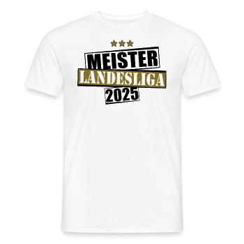 Meister Landesliga 2025 Aufstiegstrikot - Männer T-Shirt - Weiß - Vorne - AI Model Male 178 dark (178cm)