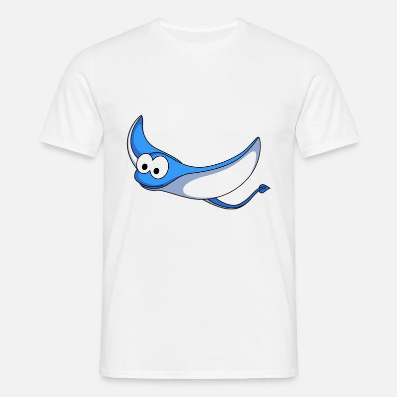 Rochen Comic Tier - Männer T-Shirt - Weiß