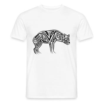 Tatouage tribal Hyena - T-shirt homme - blanc - Devant - AI Model Male 178 dark (178cm)