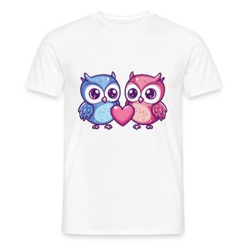 Couple De Hibou Amoureux Animal Saint Valentin - T-shirt homme - blanc - Devant - AI Model Male 178 dark (178cm)