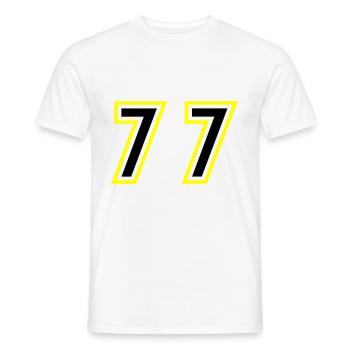 77 Zahl College - Männer T-Shirt - Weiß - Vorne - AI Model Male 178 dark (178cm)