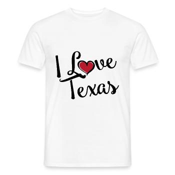 I Love Texas - Men's T-Shirt - white - Front - AI Model Male 178 dark (178cm)