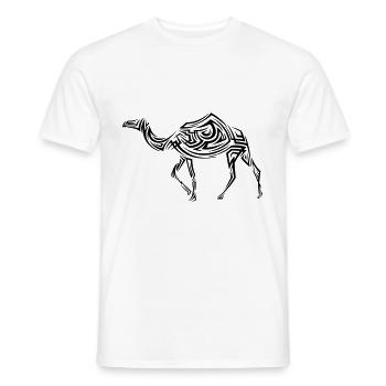 Tatouage tribal camel - T-shirt homme - blanc - Devant - AI Model Male 178 dark (178cm)