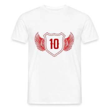 10 Zahl Wappen - Männer T-Shirt - Weiß - Vorne - AI Model Male 178 dark (178cm)