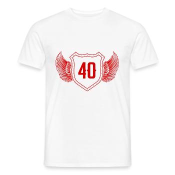 40 Nombre d’armoiries - T-shirt homme - blanc - Devant - AI Model Male 178 dark (178cm)