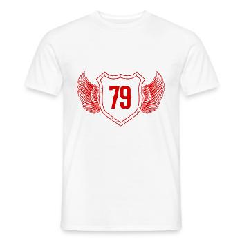 79 Nombre d’armoiries - T-shirt homme - blanc - Devant - AI Model Male 178 dark (178cm)