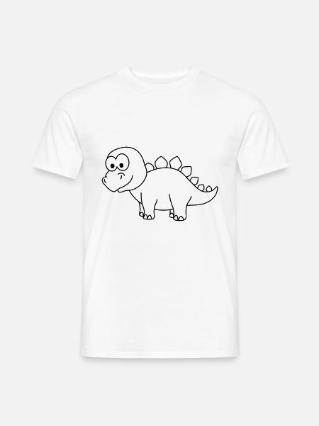 Dinosaur stegosaurus Comic - Men's T-Shirt - white