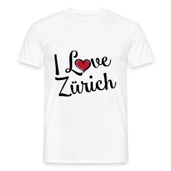 I Love Zurich - Men's T-Shirt - white - Front - AI Model Male 178 dark (178cm)