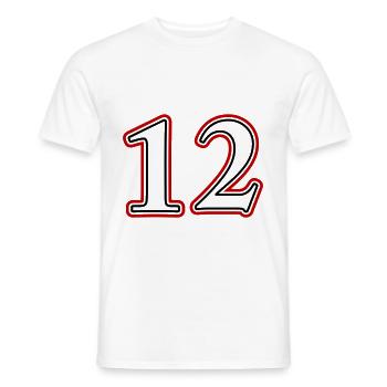 12 Zahl nummer - Männer T-Shirt - Weiß - Vorne - AI Model Male 178 dark (178cm)