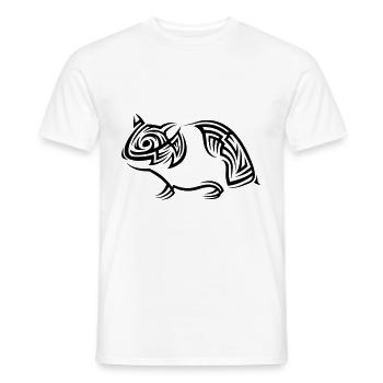 Tatouage tribal hamster - T-shirt homme - blanc - Devant - AI Model Male 178 dark (178cm)