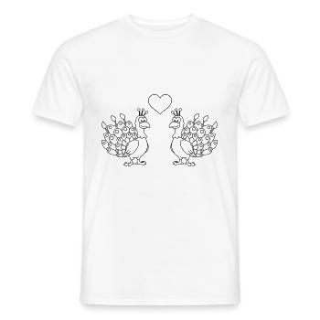 Peacock Comic Couple Amour - T-shirt homme - blanc - Devant - AI Model Male 178 dark (178cm)
