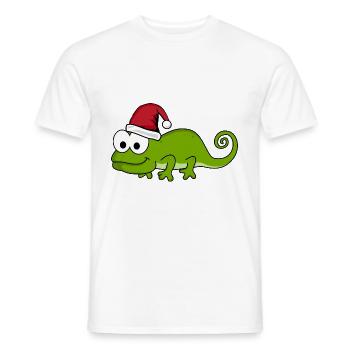Caméléon Comic Christmas - T-shirt homme - blanc - Devant - AI Model Male 178 dark (178cm)