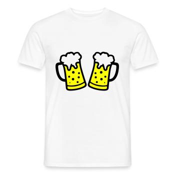 Chope de bière symbole de bière - T-shirt homme - blanc - Devant - AI Model Male 178 dark (178cm)