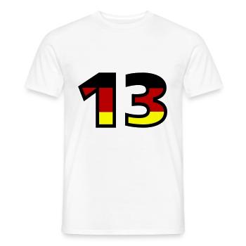 13 Numéro Allemagne Jersey - T-shirt homme - blanc - Devant - AI Model Male 178 dark (178cm)