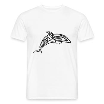 Tatouage tribal de dauphin - T-shirt homme - blanc - Devant - AI Model Male 178 dark (178cm)