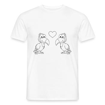 Tukan Comic Couple amour - T-shirt homme - blanc - Devant - AI Model Male 178 dark (178cm)