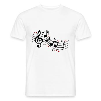 Musical Notes Symbols Music - Men's T-Shirt - white - Front - AI Model Male 178 dark (178cm)