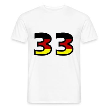 33 Zahl Deutschland Trikot - Männer T-Shirt - Weiß - Vorne - AI Model Male 178 dark (178cm)