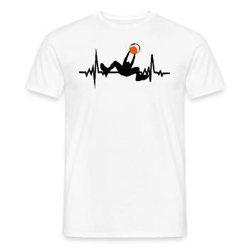 Basketball Basketball Heart Beat Basketball Player - Men's T-Shirt - white - Front - AI Model Male 178 dark (178cm)