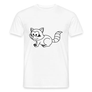Raccoon Comic Animal - Men's T-Shirt - white - Front - AI Model Male 178 dark (178cm)