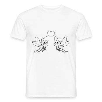 libellule comic couple amour - T-shirt homme - blanc - Devant - AI Model Male 178 dark (178cm)