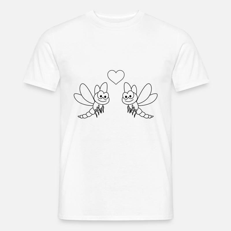 libelle Comic Paar liebe - Männer T-Shirt - Weiß