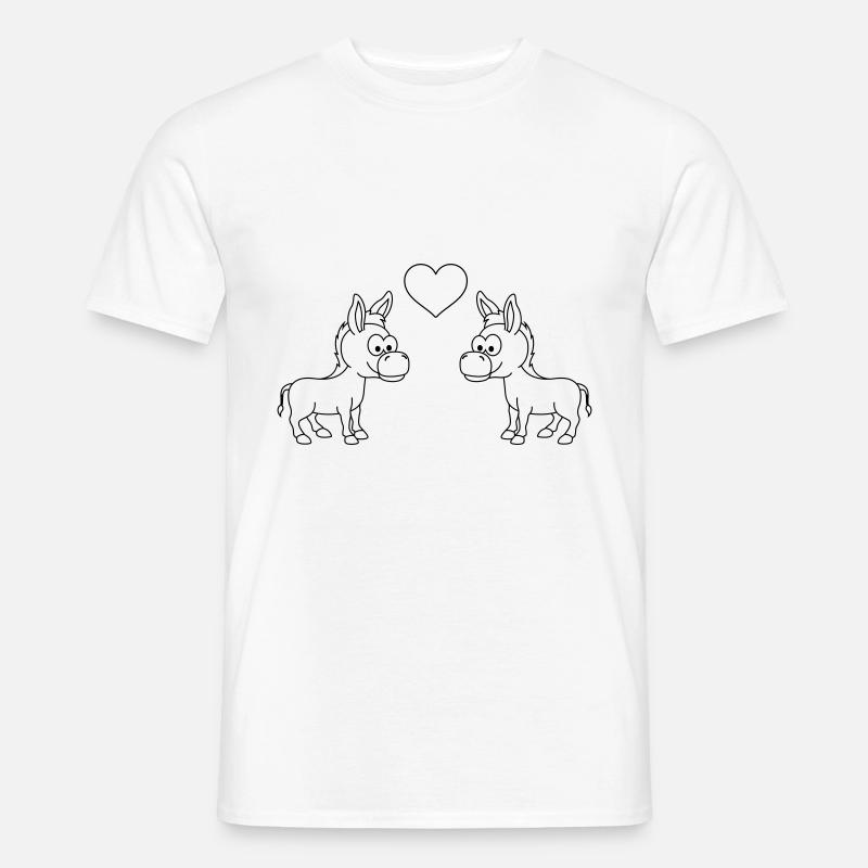 Esel Comic Paar liebe - Männer T-Shirt - Weiß