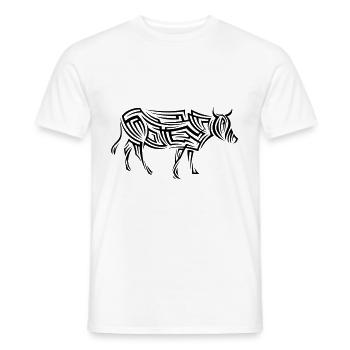Tatouage tribal de vache - T-shirt homme - blanc - Devant - AI Model Male 178 dark (178cm)