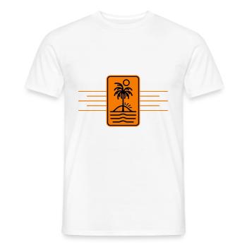 Plage de symbole de l’île des palmiers - T-shirt homme - blanc - Devant - AI Model Male 178 dark (178cm)