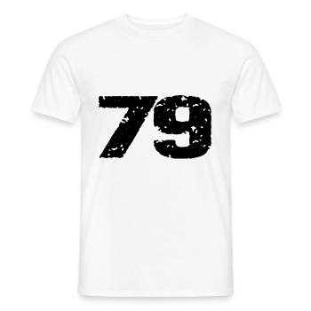 79 Number jersey - Men's T-Shirt - white - Front - AI Model Male 178 dark (178cm)